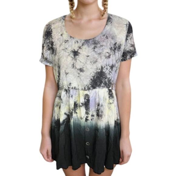 Evil Twin Dresses & Skirts - Evil twin Tie dye shirt dress boho chic 90s whimsigoth grunge festival mini